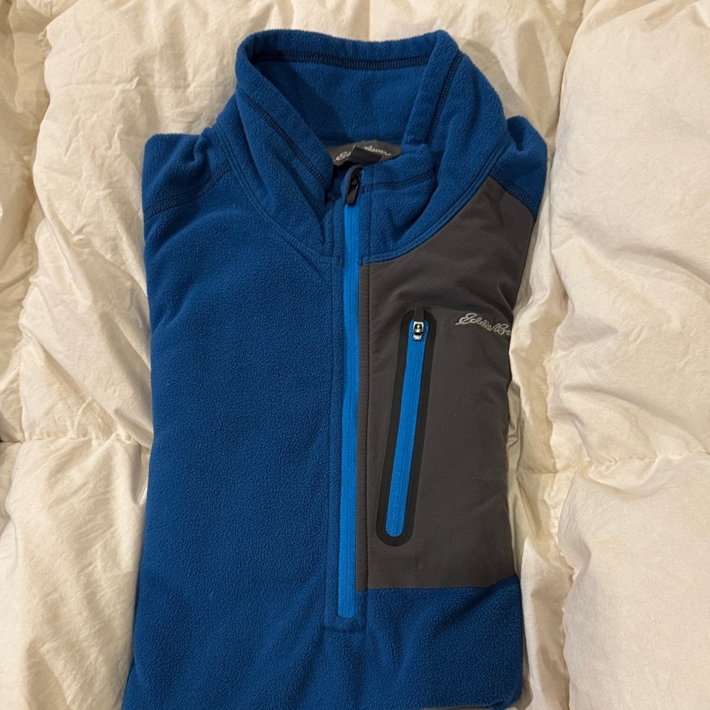 Eddie Bauer Blue Men’s Fleece 1/4 zip Jacket